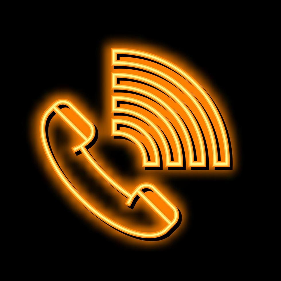 call emergency neon glow icon illustration vector