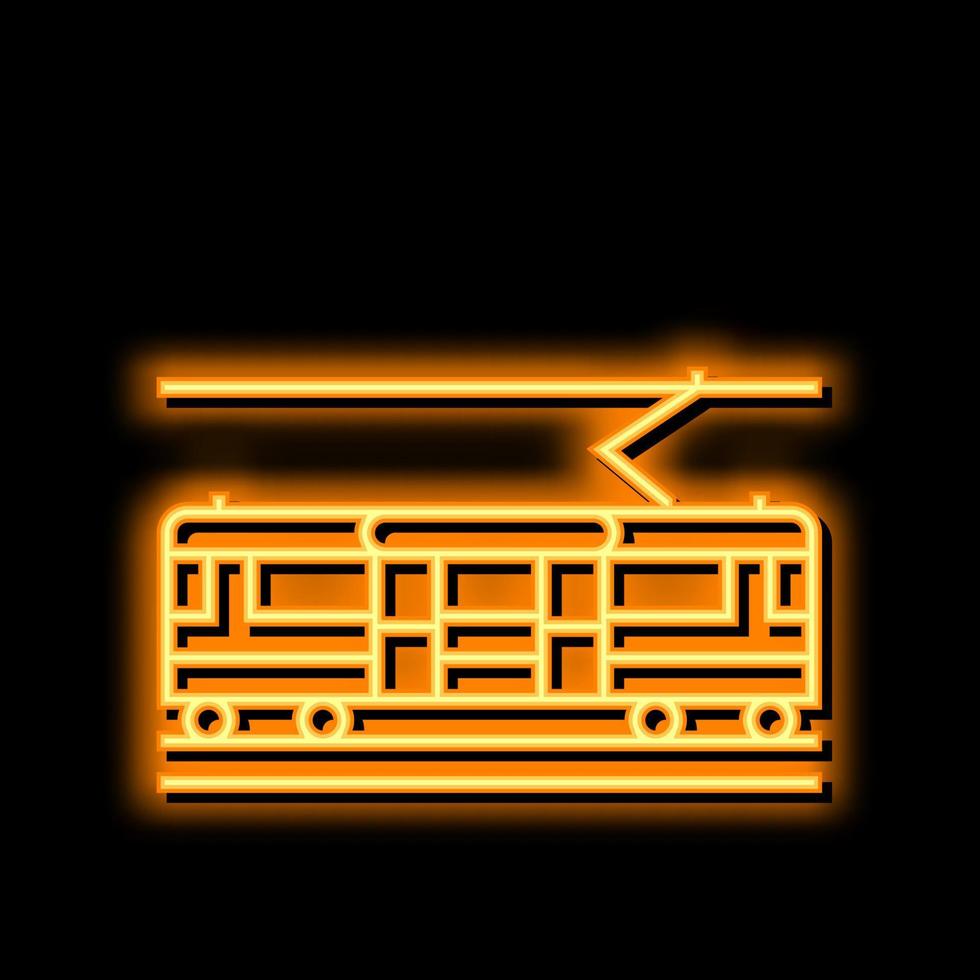 city circle tram neon glow icon illustration vector