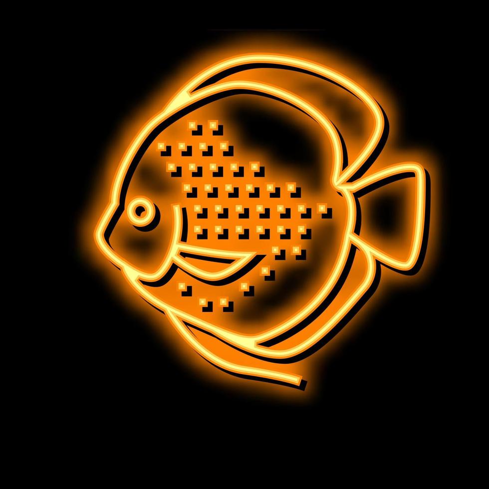 discus fish neon glow icon illustration vector