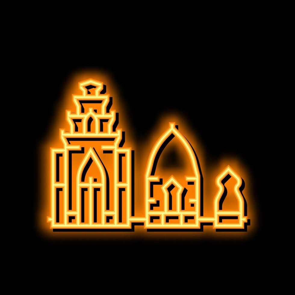 towers po nagar neon glow icon illustration vector