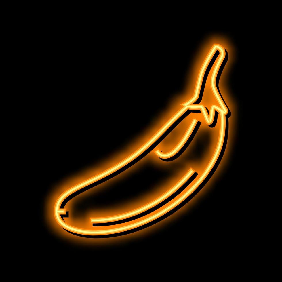 eggplant white neon glow icon illustration vector