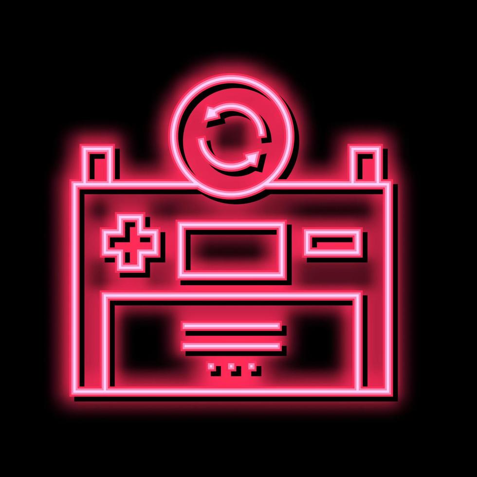 battery replacement neon glow icon illustration vector