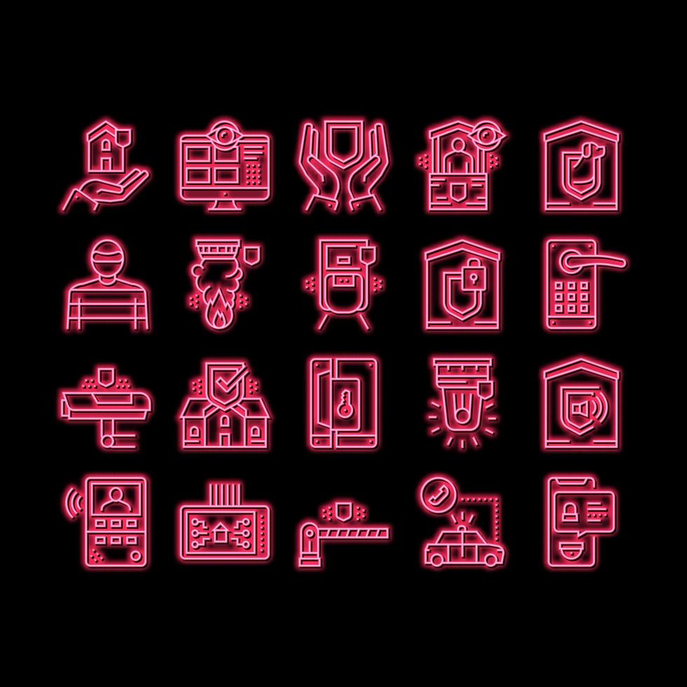 Home Security Device neon glow icon illustration vector