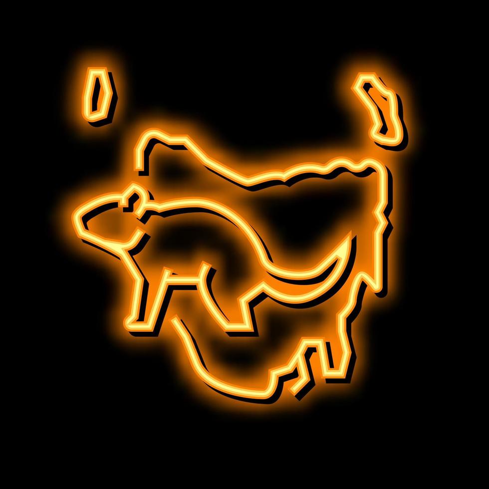 tasmania animal neon glow icon illustration vector