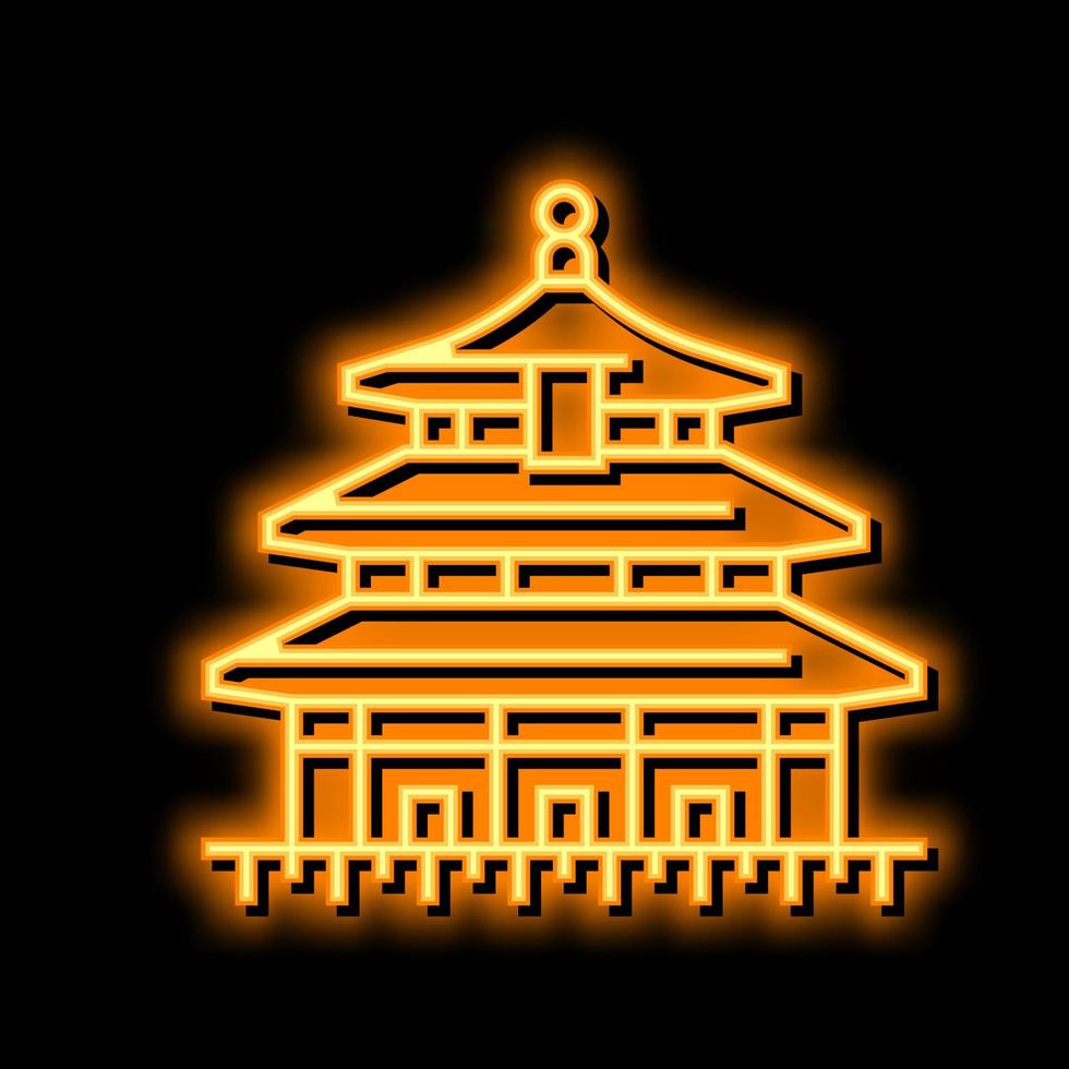templo de cielo neón resplandor icono ilustración vector