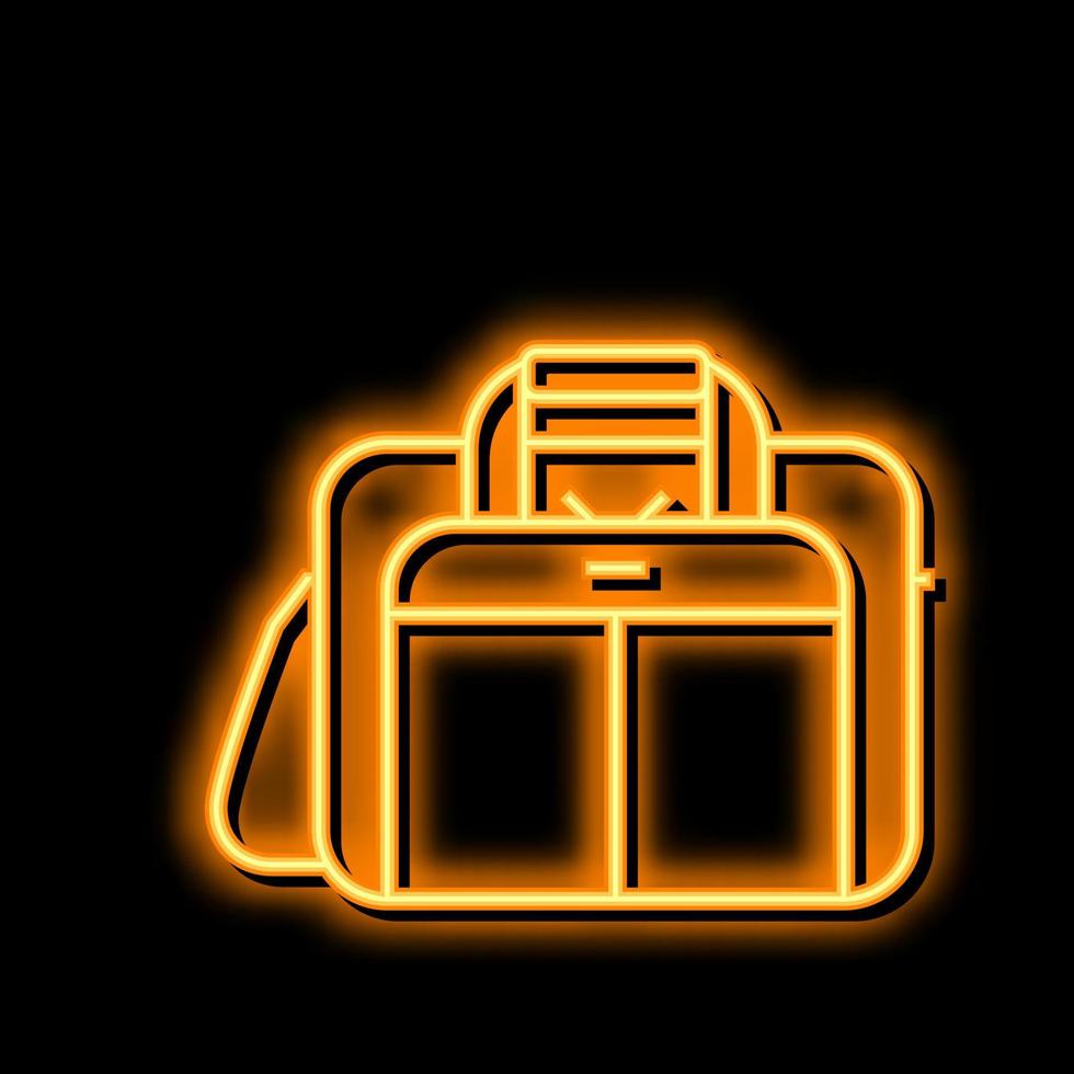 business case neon glow icon illustration vector