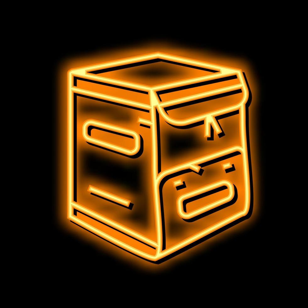 delivery bag box neon glow icon illustration vector