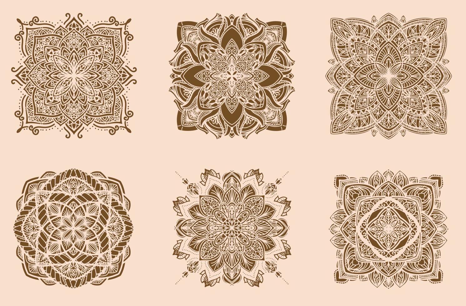 mandala modelo línea diseño vector