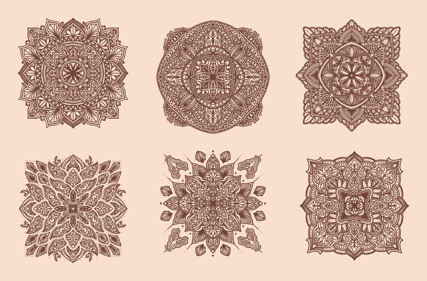 colección de ornamental lujo mandala patrones vector