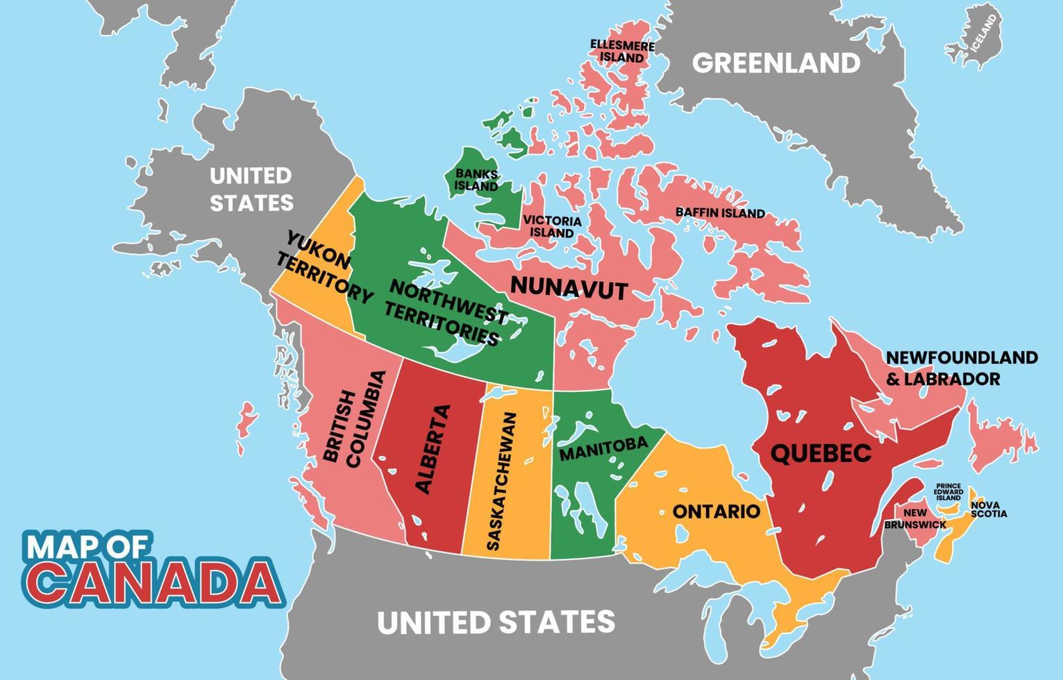 Map of Canada vector