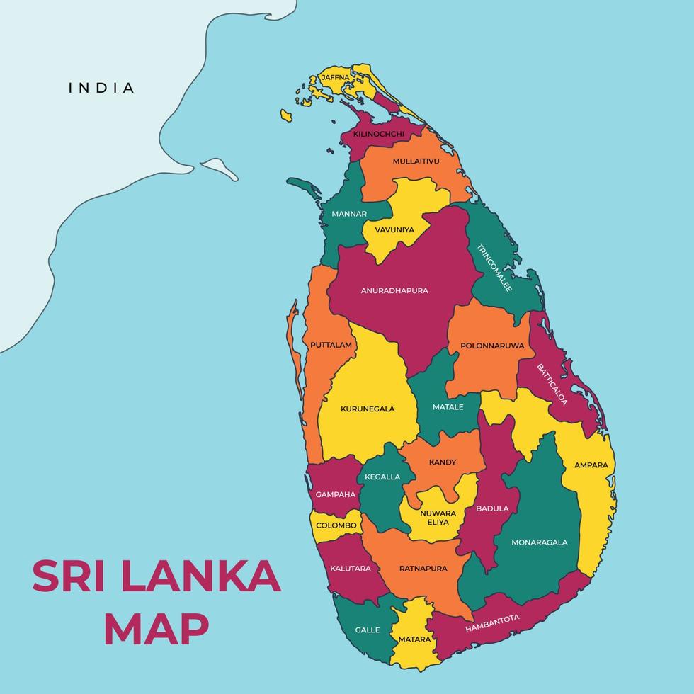 mapa de sri lanka vector