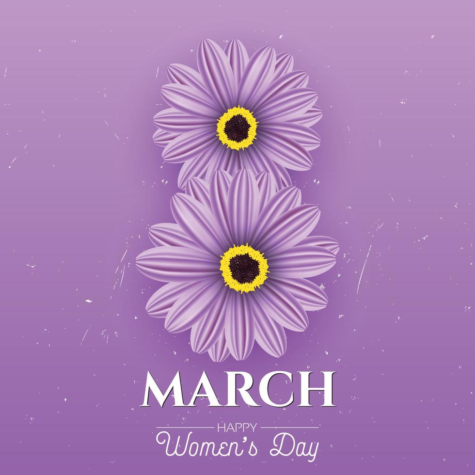 marzo 8 contento De las mujeres día floral saludo modelo vector
