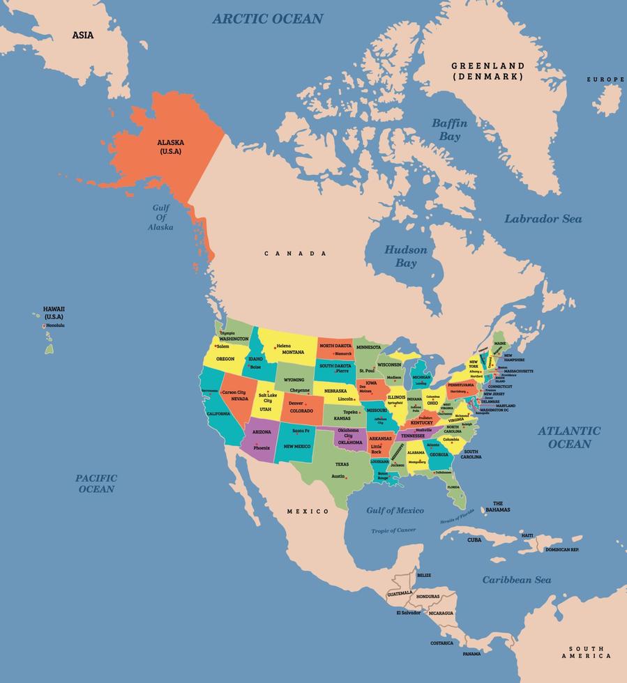 unido fijado de America mapa vector