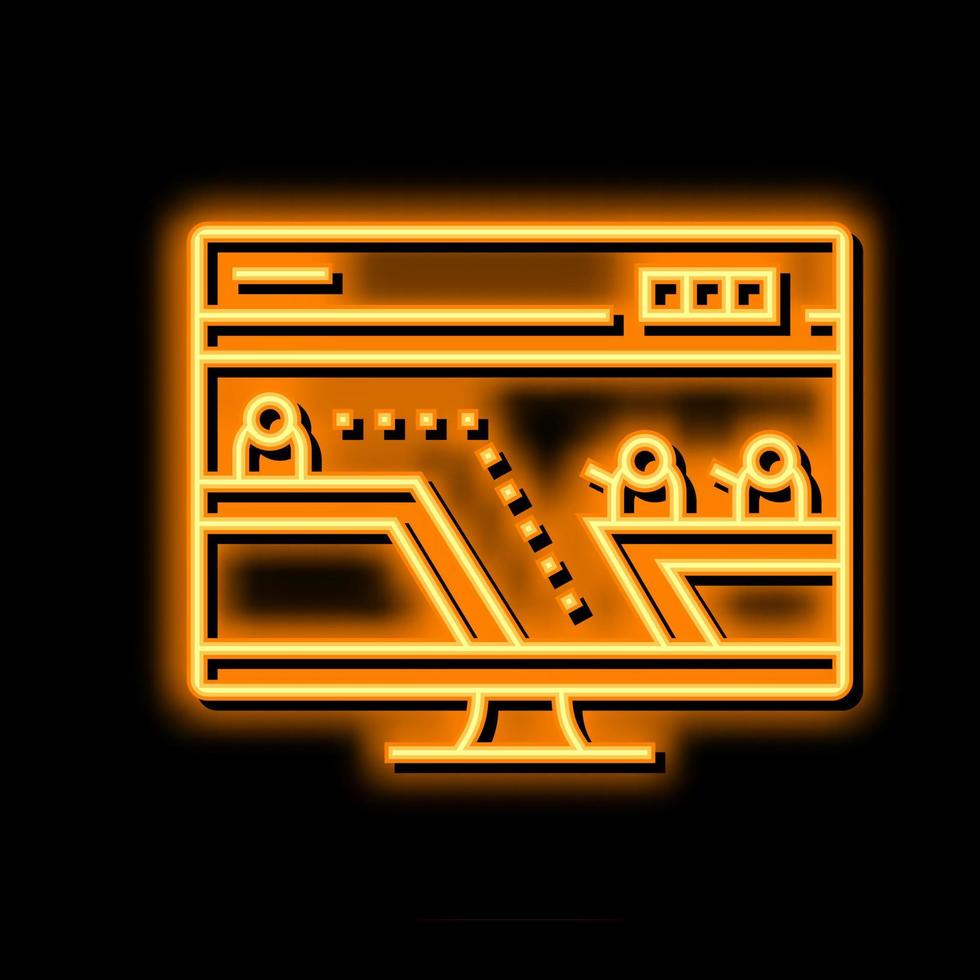 action platform video game neon glow icon illustration vector