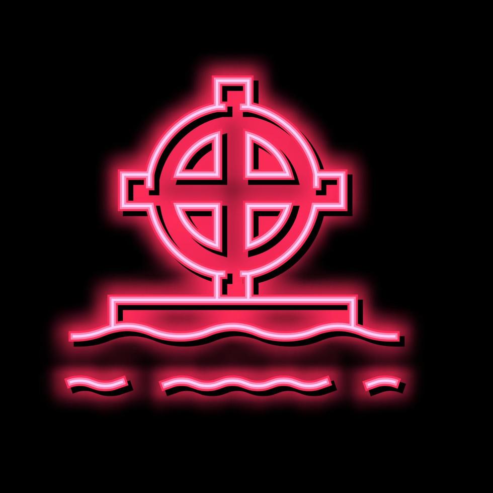 tomb cross neon glow icon illustration vector