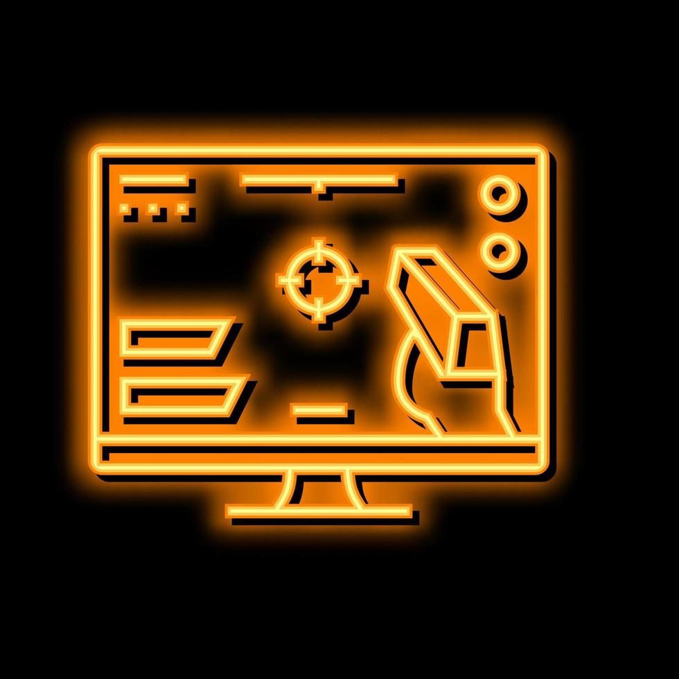 shooter video game neon glow icon illustration vector