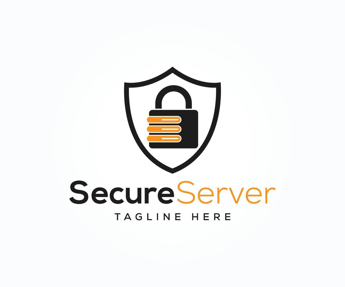 Secure server logo design vector template