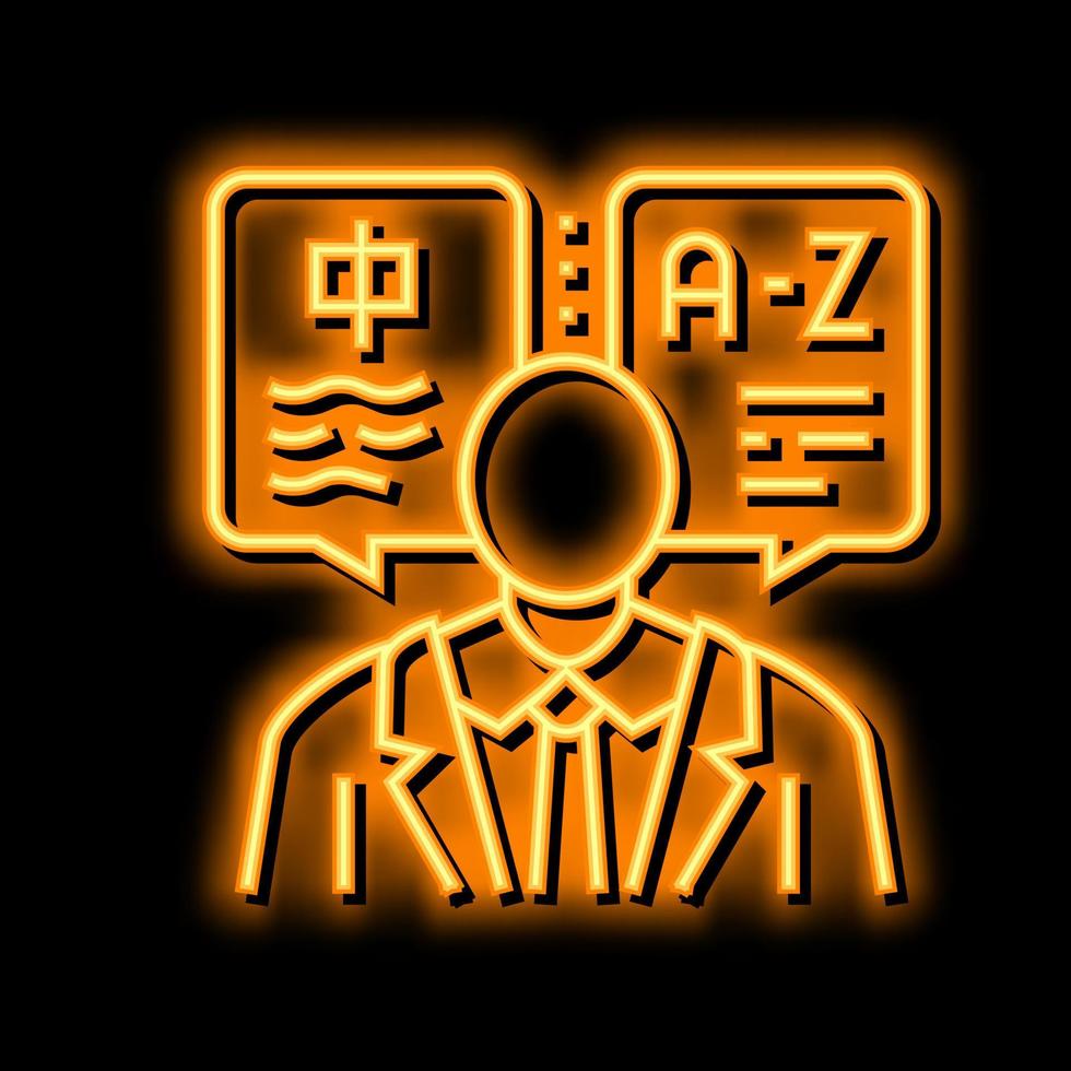 translator language business neon glow icon illustration vector