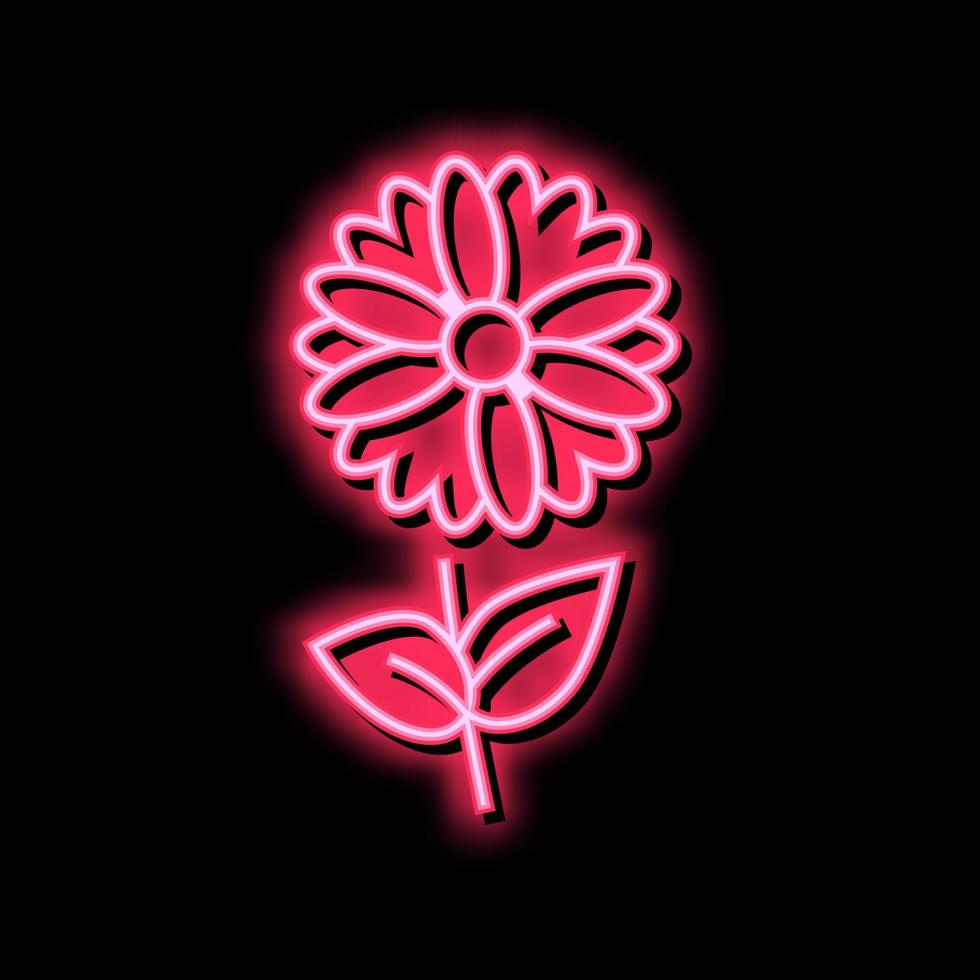 chamomile flower aromatherapy neon glow icon illustration vector