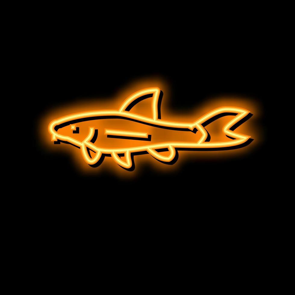 otocinclus fish neon glow icon illustration vector