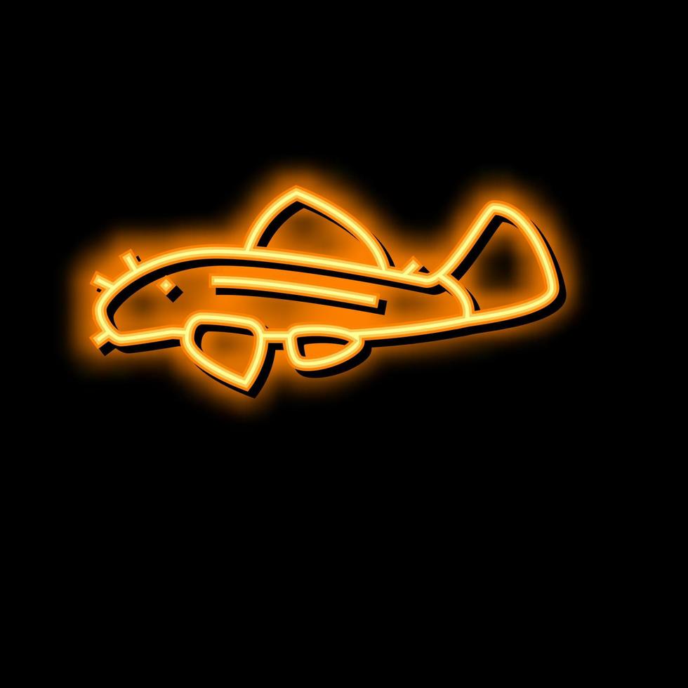 bristlenose pleco neon glow icon illustration vector