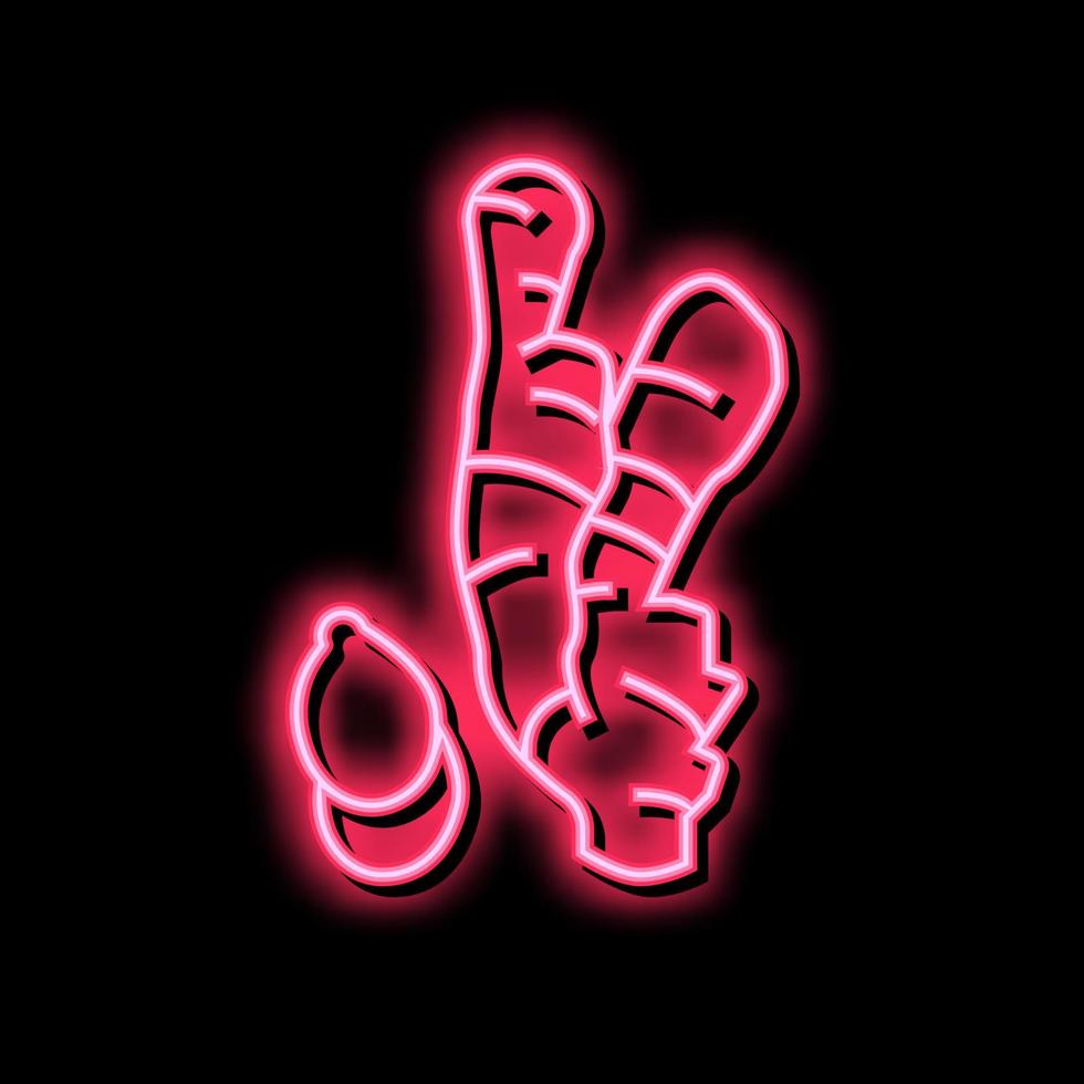 ginger aromatherapy neon glow icon illustration vector