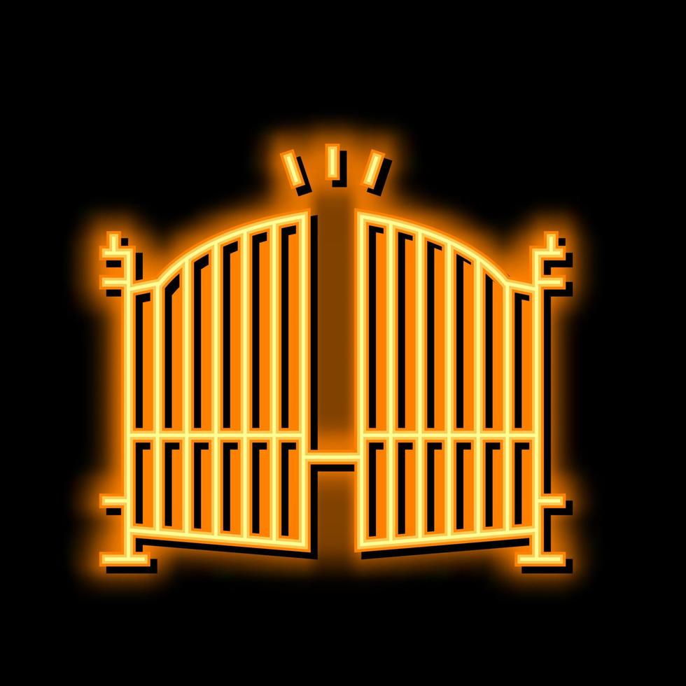 automatic gate neon glow icon illustration vector