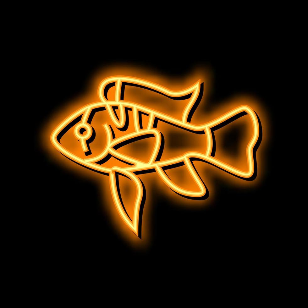 ram cichlids fish neon glow icon illustration vector