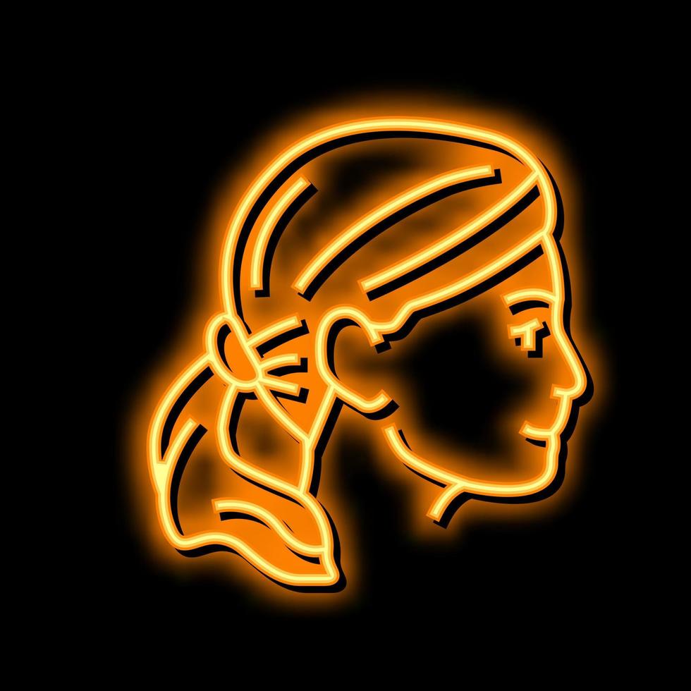 blonde hairstyle neon glow icon illustration vector