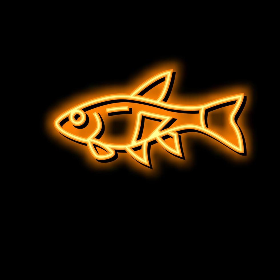 rasbora fish neon glow icon illustration vector