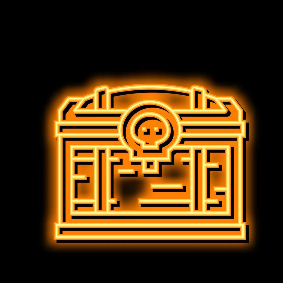 cursed chest neon glow icon illustration vector