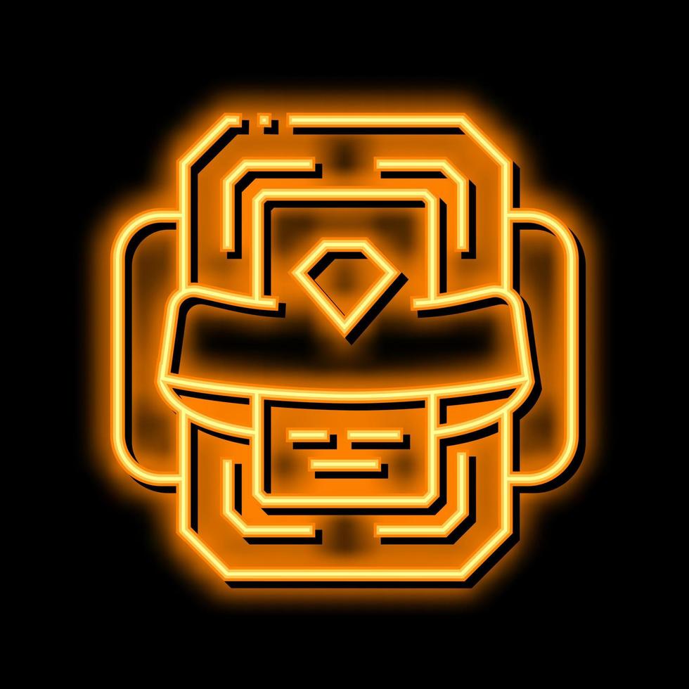 video game reward with diamond neon glow icon illustration vector
