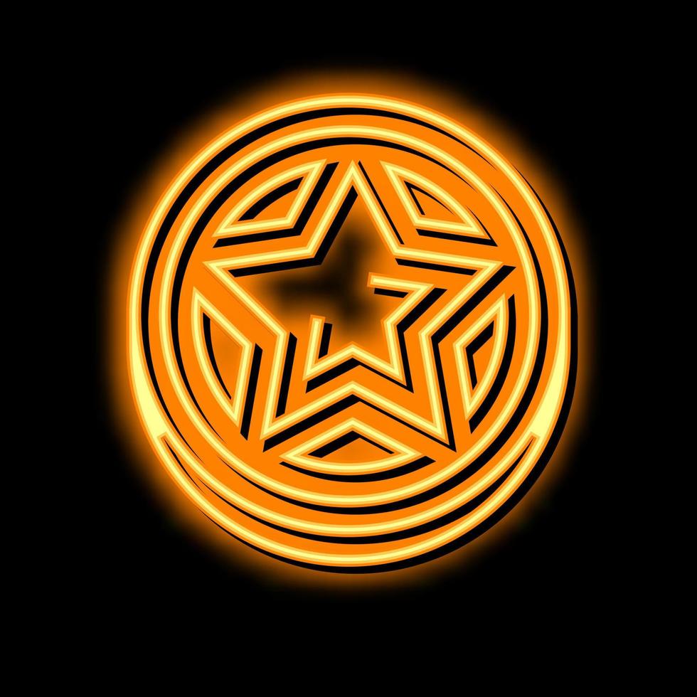 golden star game award neon glow icon illustration vector