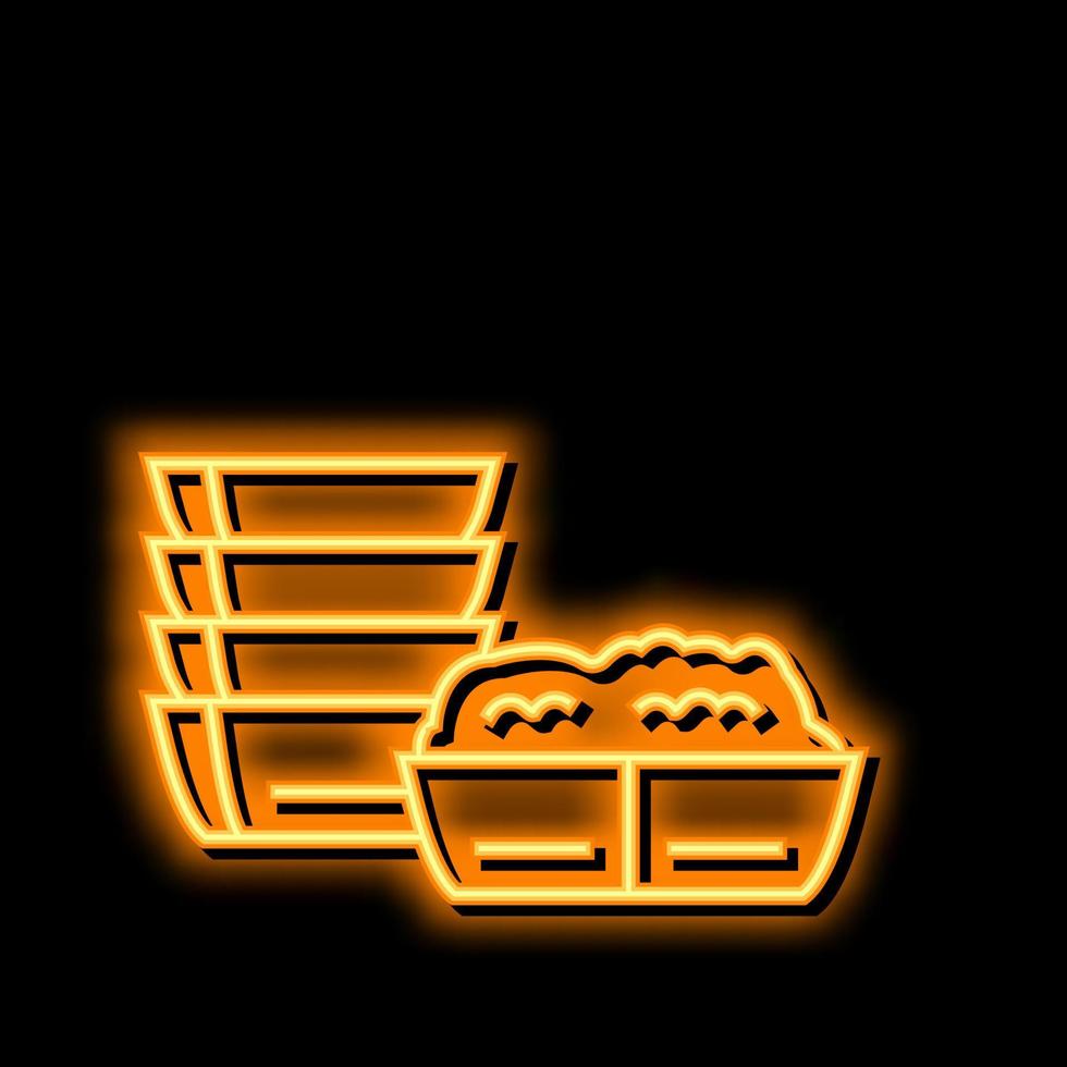 dip fondue neon glow icon illustration vector