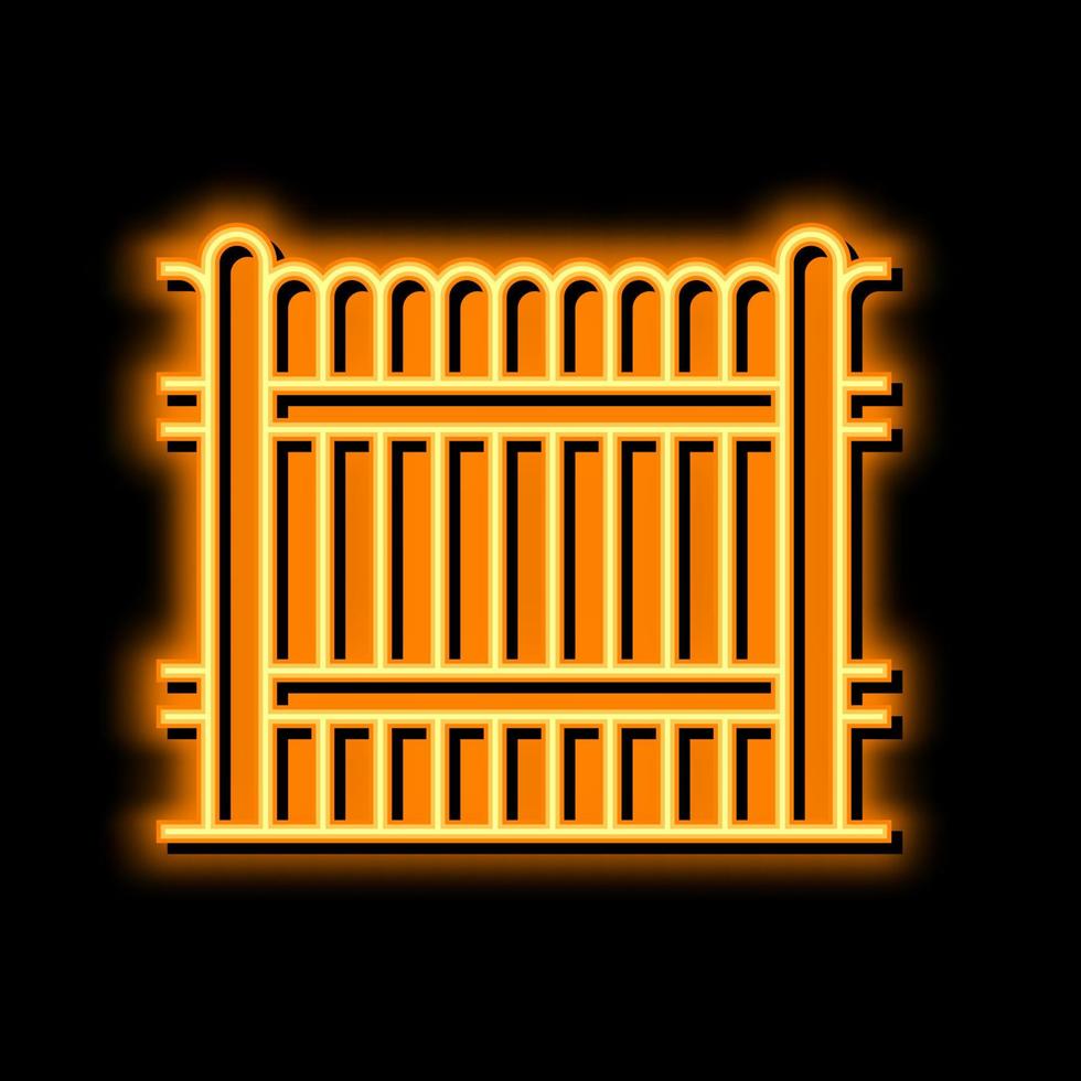 wood fence neon glow icon illustration vector