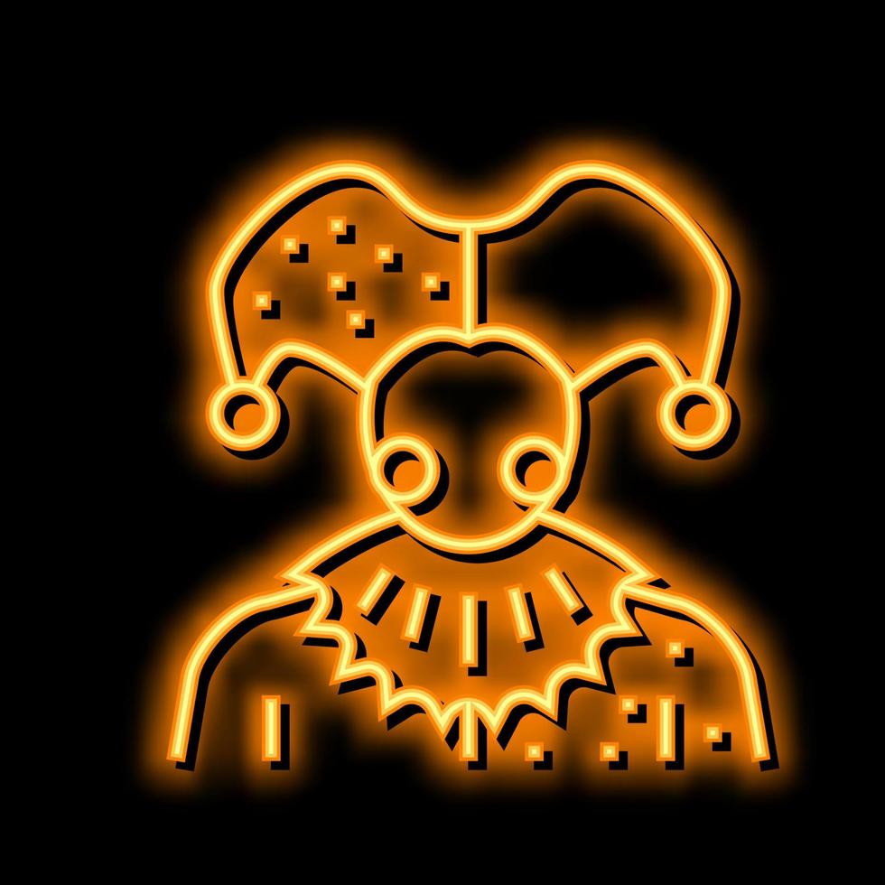 jester fairy tale neon glow icon illustration vector