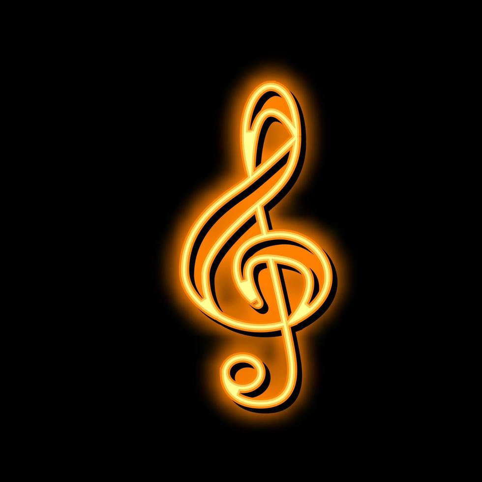 clef music neon glow icon illustration vector