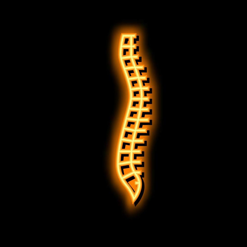 spine bone neon glow icon illustration vector