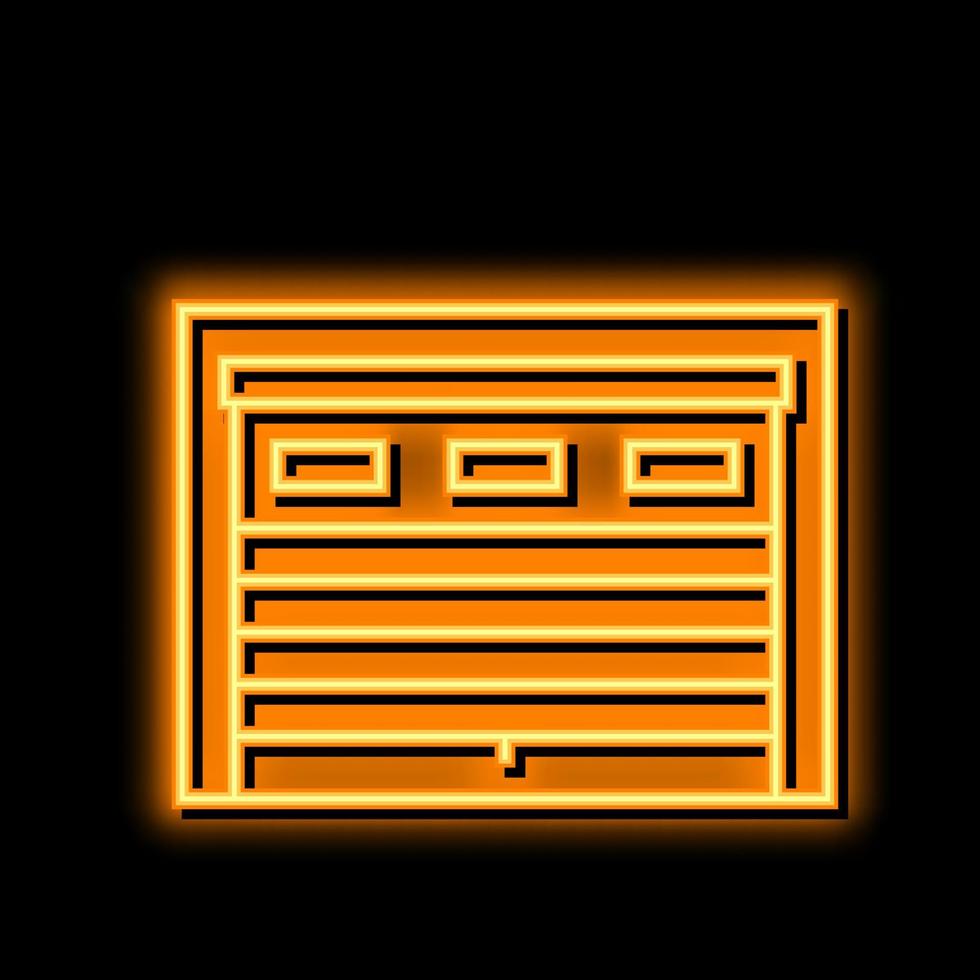 garage gate neon glow icon illustration vector