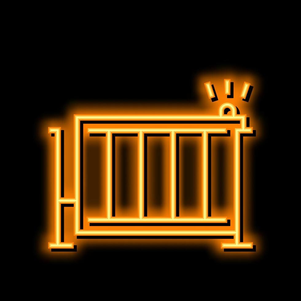 automatic fence gate neon glow icon illustration vector