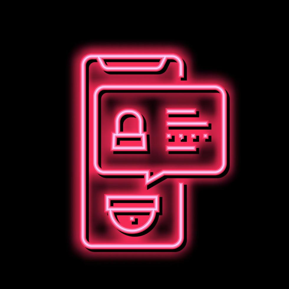 security application message neon glow icon illustration vector