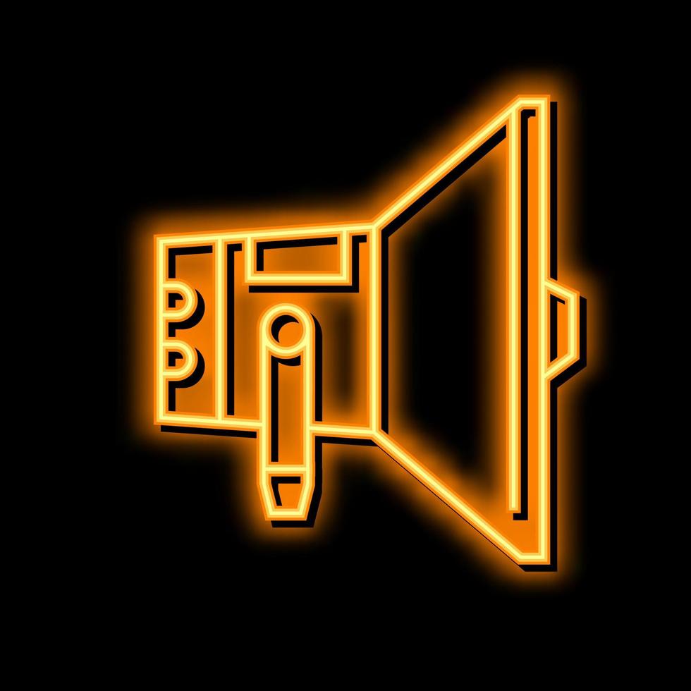 loudspeaker device neon glow icon illustration vector