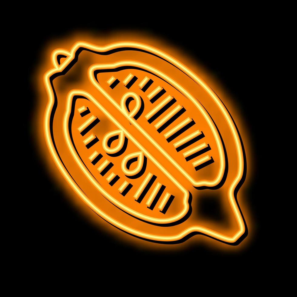 half lemon neon glow icon illustration vector