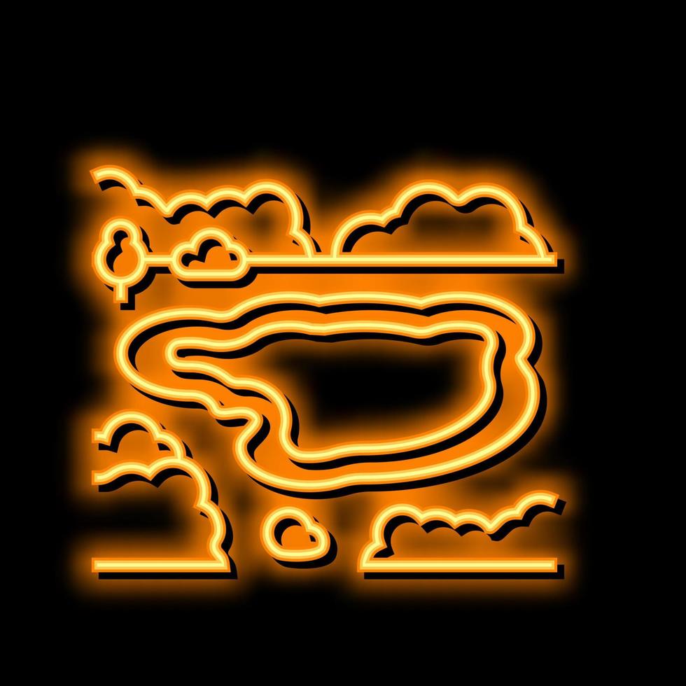 lake nature neon glow icon illustration vector