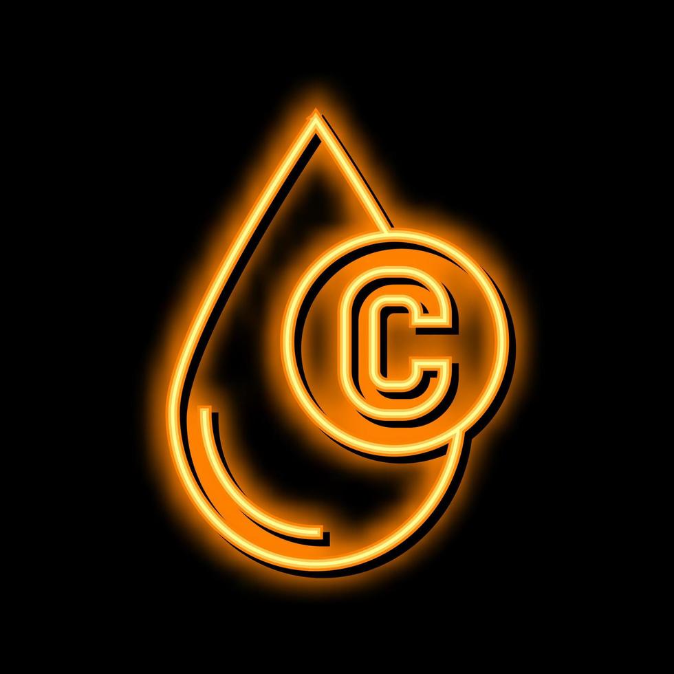 vitamin c in lemon neon glow icon illustration vector