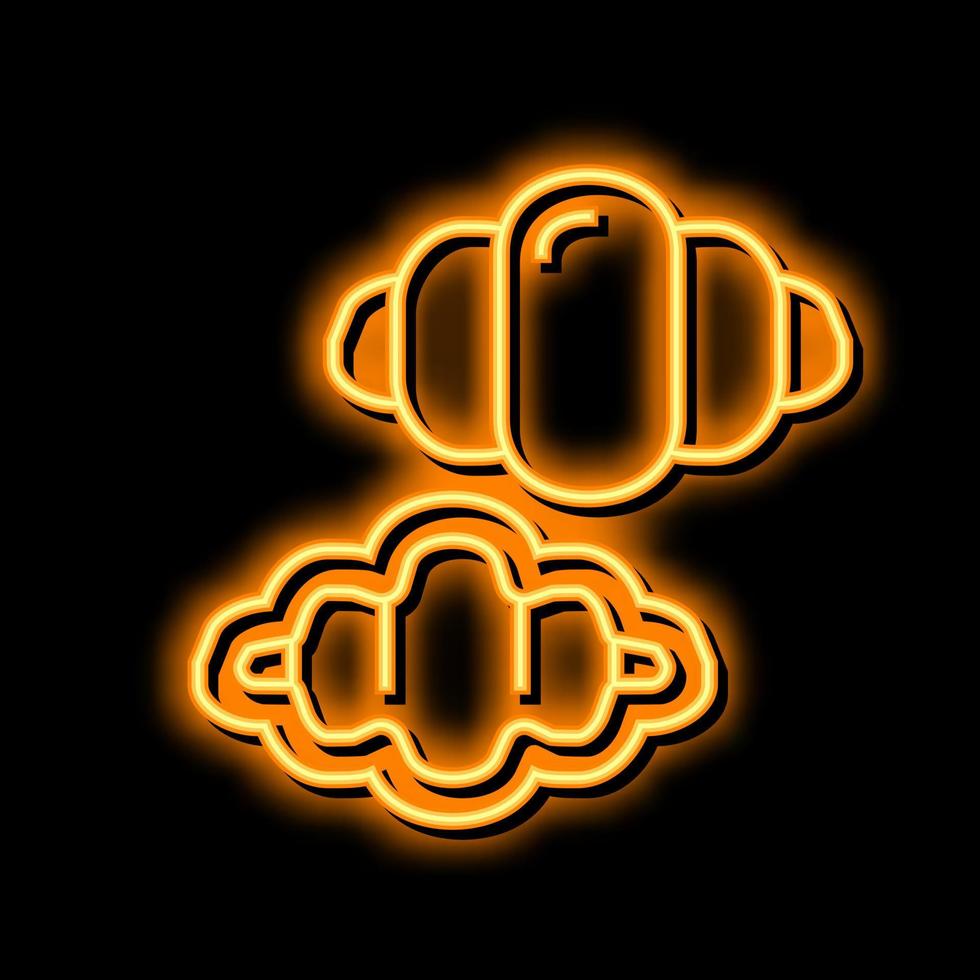 gnocchi pasta neon glow icon illustration vector