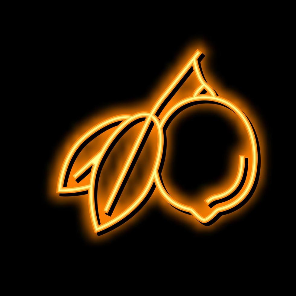 lemons citrus with leaf neon glow icon illustration vector