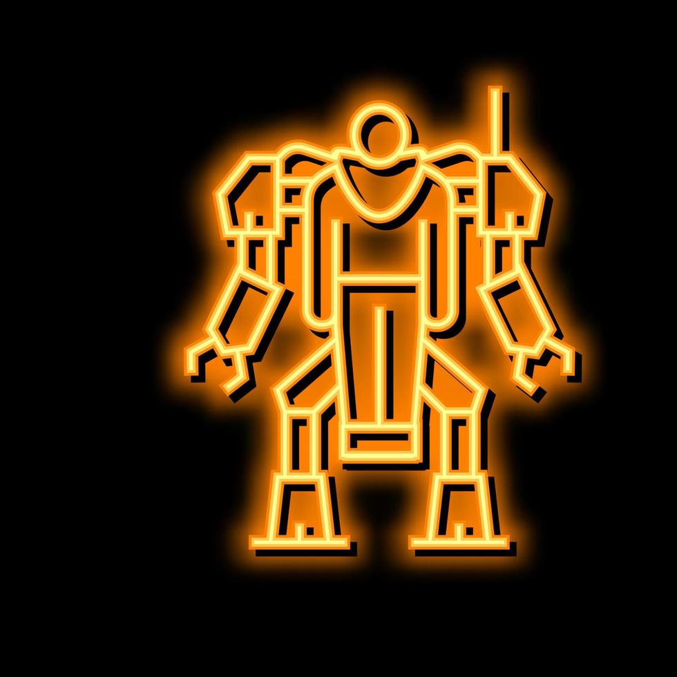 augmenting robot neon glow icon illustration vector