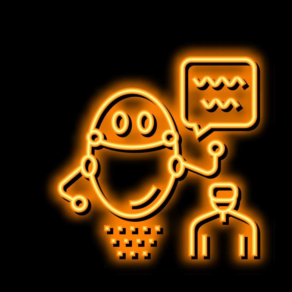 virtual robot neon glow icon illustration vector