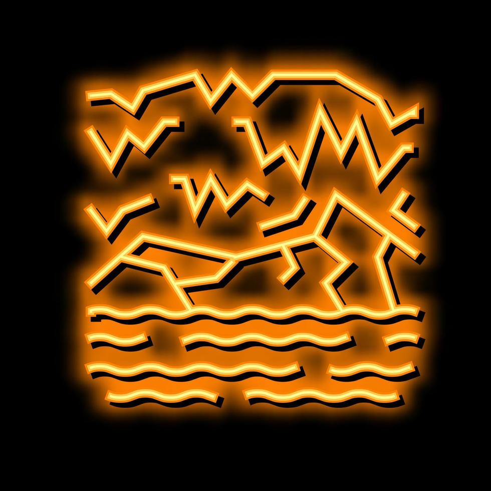 underground river neon glow icon illustration vector